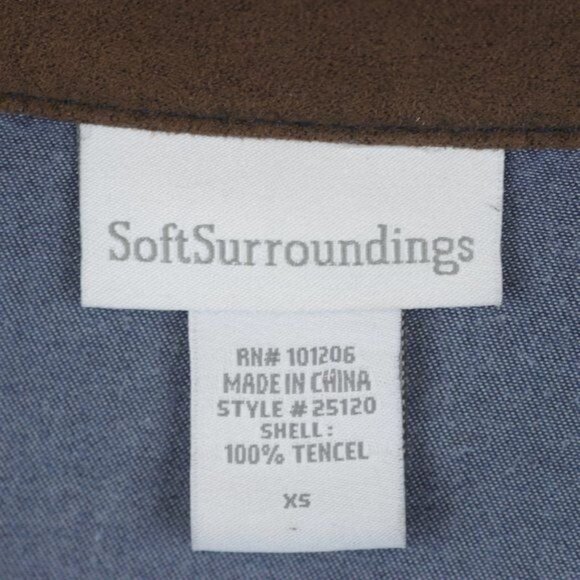 Soft Surroundings Women's Women's XS Blue Chambray Long Sleeve Button Up Shirt - Picture 6 of 7